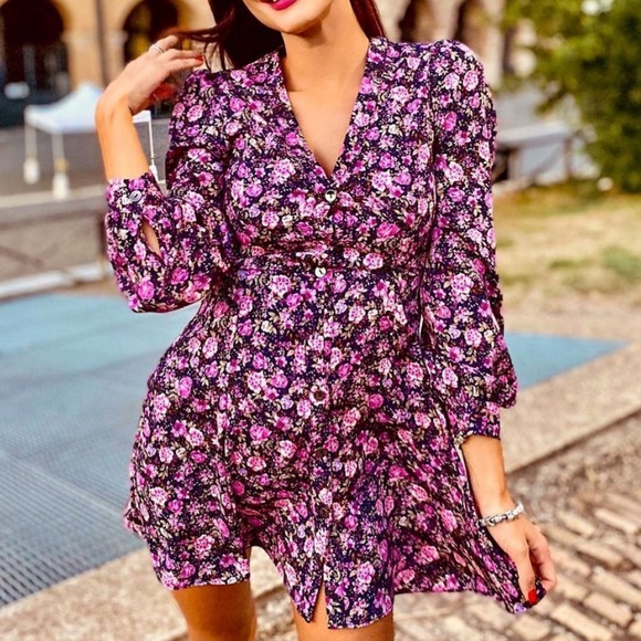 NWT Zara Floral Print Dress - Picture 7 of 7